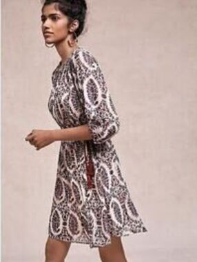 Anthropologie Floreat Sheer Peasant Paisley Dress